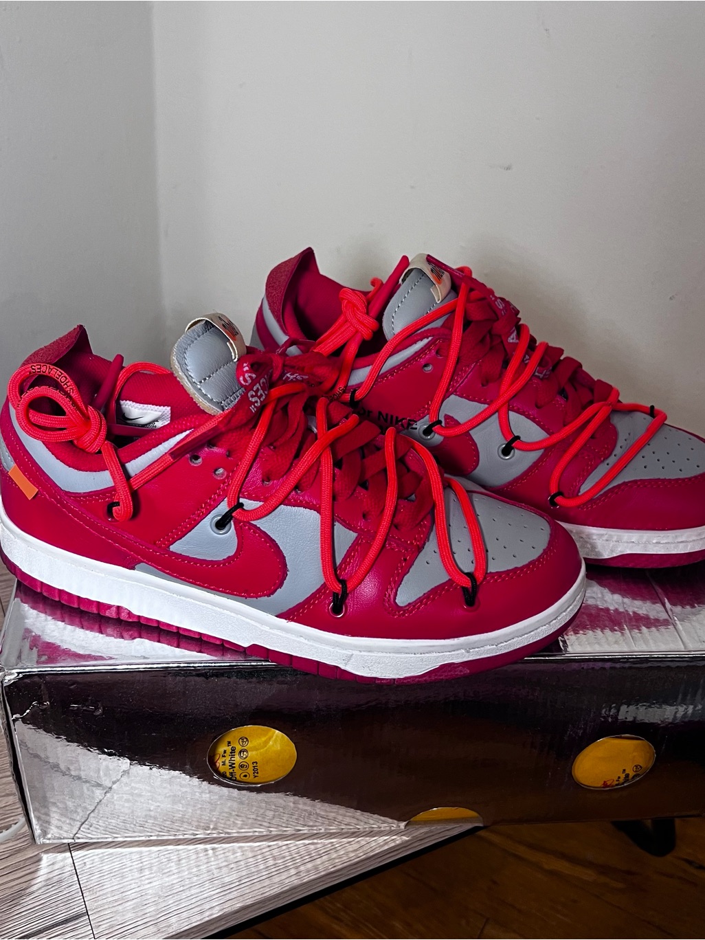Nike Dunk Low X Off-White University Red 2019 With Double Laces